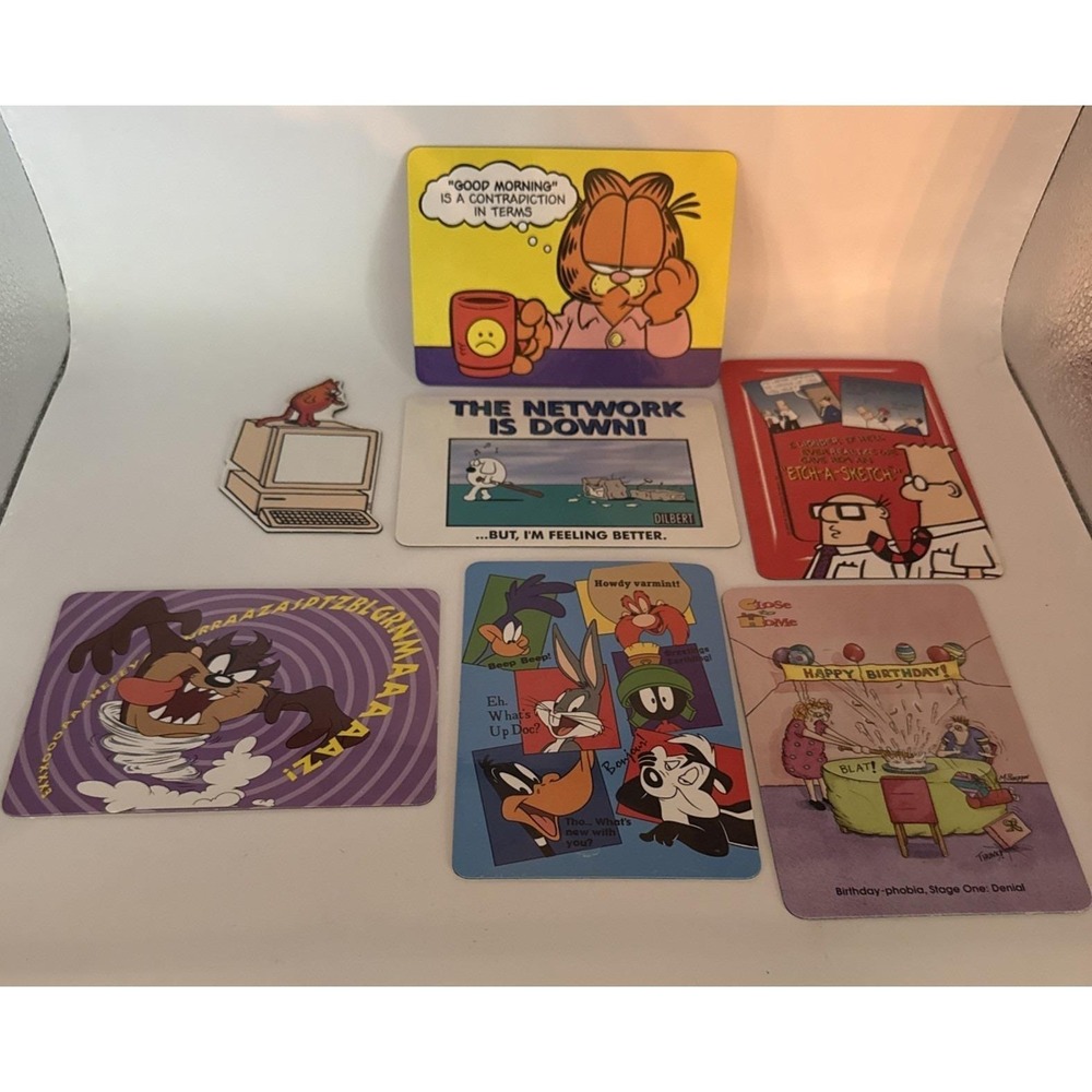Vintage Favorite Funnies Magnet Lot Garfield Dilbert Looney Tunes 7 Pc‎